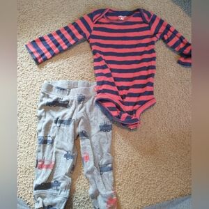 Carter's Pink and Navy Striped Bodysuit